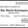 Herbert Ilse Maria 1923-2003 Todesanzeige
